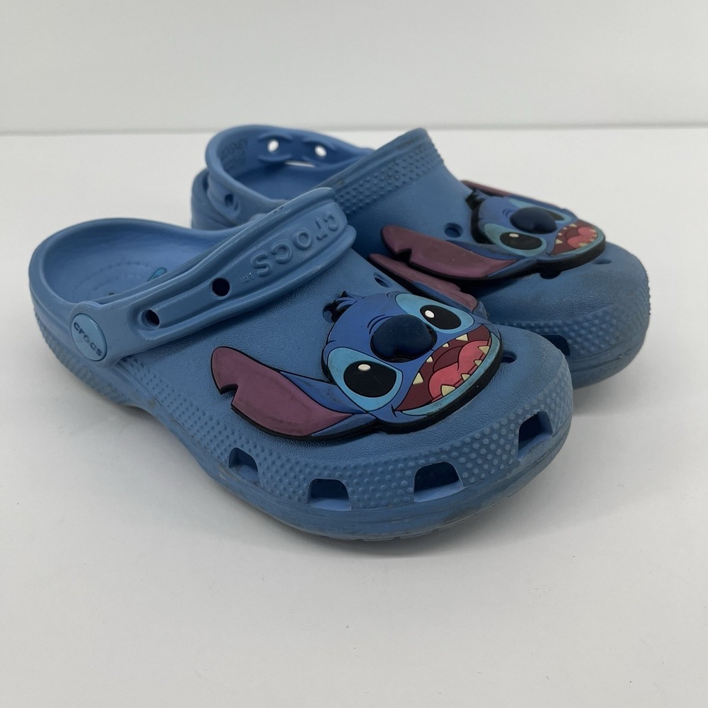 Disney Lilo & Stitch Crocs Kids Shoe Sizes 12 Classic Clog Blue Slip On - Picture 2 of 6